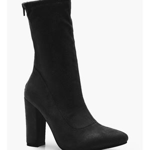 Boohoo Black Suede sock Boot